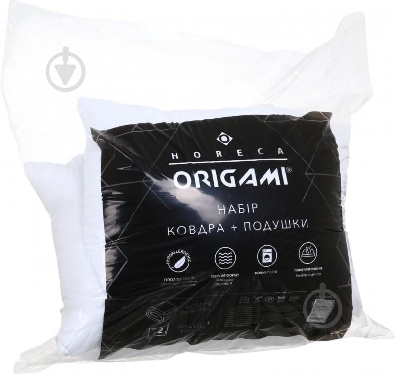 Набор одеялоподушка 50х70 2шт + одеяло 200x220 см ORIGAMI белый - фото 11 Набор одеялоподушка 50х70 2шт + одеяло 200x220 см ORIGAMI белый - фото 11