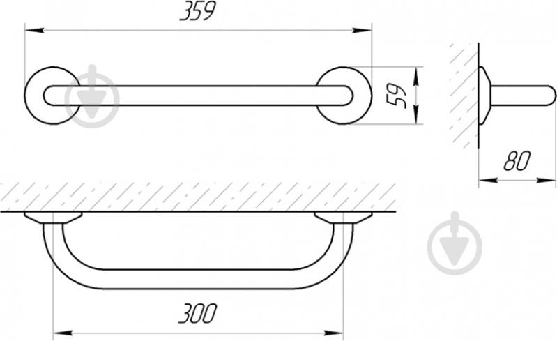 Поручень для ванної Стандарт 300 - фото 2