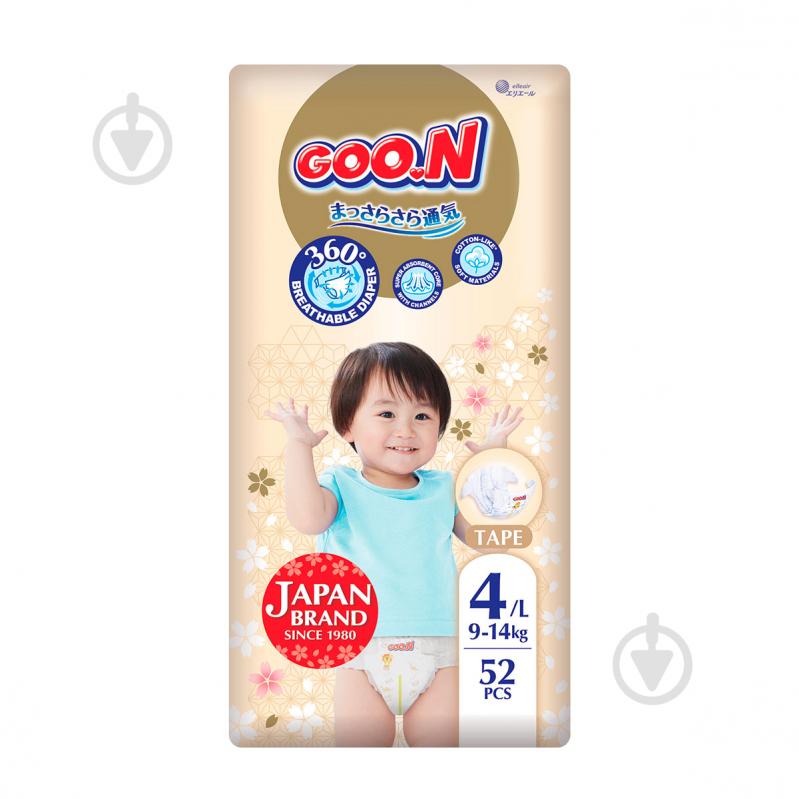 Подгузники Goo.N Premium Soft для детей L 9-14 кг 52 шт. - фото 1