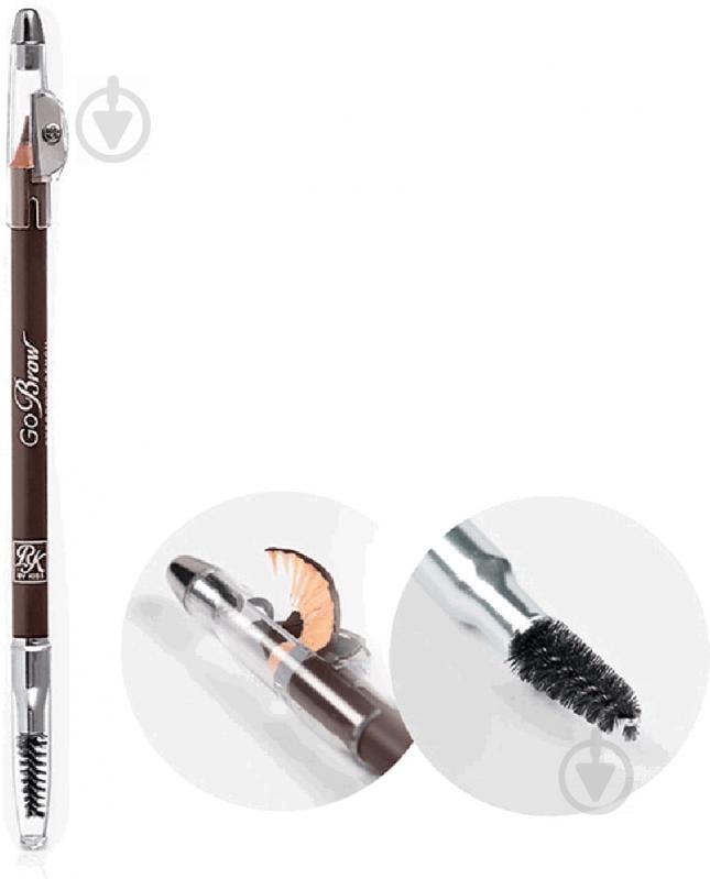 Олівець для брів Kiss Wooden Pencil зі стругачкою Chocolate Brown 1,2 г - фото 4