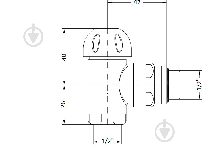 Клапан термостатический Carlo Poletti Cylinder Thermo 1/2" угловой хром (V31310B) - фото 2