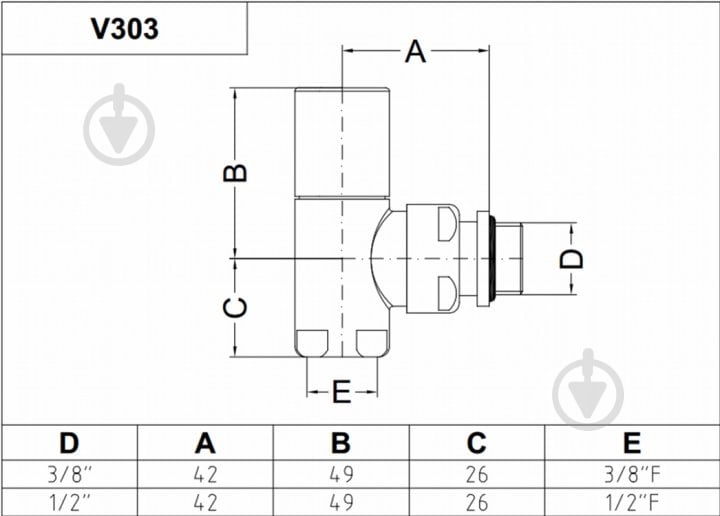 Кран радіаторний Carlo Poletti Cylinder кутовий 1/2" хром (V30310B) - фото 2