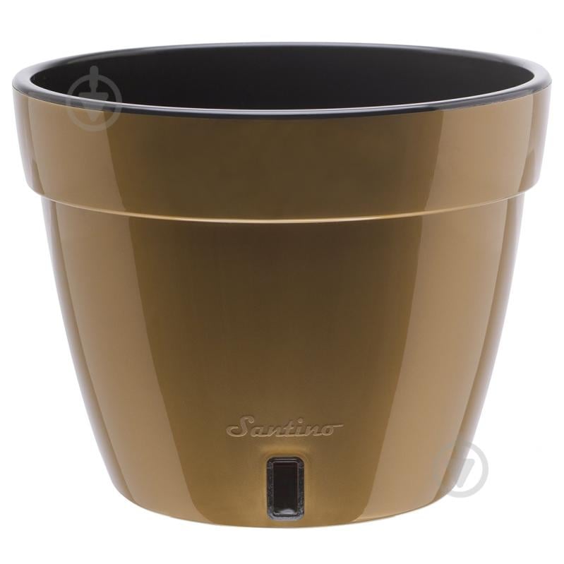 Вазон пластик Asti круглий чорний із золотом 6 л Santino (2005182) - фото 1 Вазон пластик Asti круглий чорний із золотом 6 л Santino (2005182) - фото 1