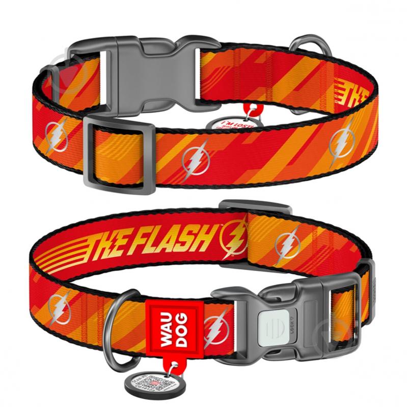 Нашийник Waudog Nylon малюнок "ФлеШЛого" пластиковий фастекс L Ш25 мм Д33-49 см - фото 1 Нашийник Waudog Nylon малюнок "ФлеШЛого" пластиковий фастекс L Ш25 мм Д33-49 см - фото 1