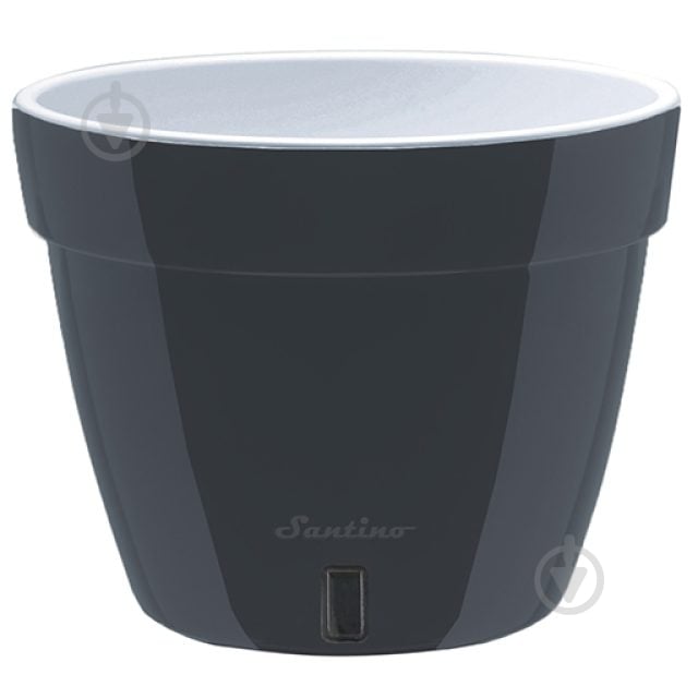 Вазон пластик Asti круглый антрацит/белый 6 л Santino (2017376) - фото 1 Вазон пластик Asti круглый антрацит/белый 6 л Santino (2017376) - фото 1