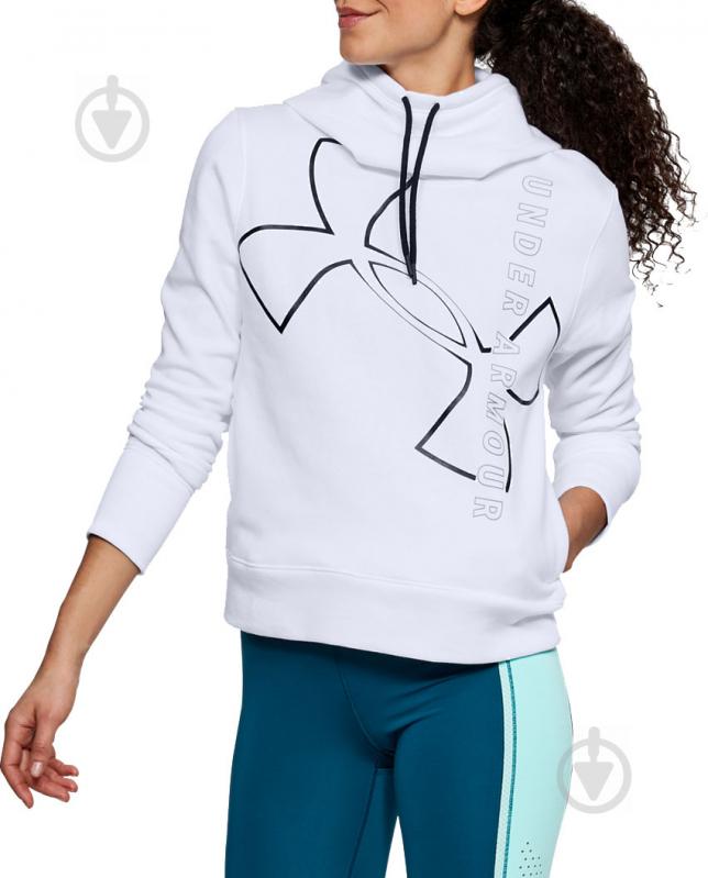 Джемпер Under Armour Big Logo WM Cotton Hoodie 1320608-100 р. M белый - фото 3