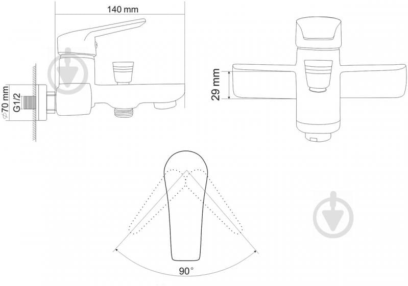 Смеситель для ванны RJ Keel RBZ083-3 - фото 2