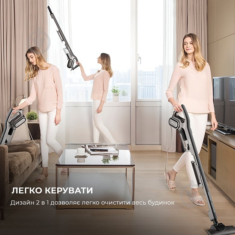 Пилосос Deerma DX700 Stick Vacuum Cleaner Cord white - фото 8