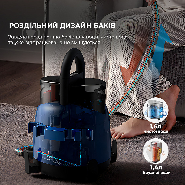 Пылесос моющий Deerma Suction Vacuum Cleaner (DEM-BY200) blue - фото 15