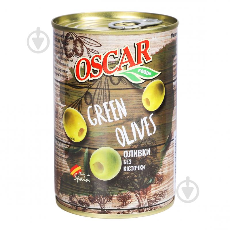 Оливки OSCAR foods без кісточки 400 г - фото 1