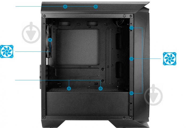 Корпус AeroCool Aero One Black Mini ARGB Tempered glass (Mini Eclipse-G-BK-v1) - фото 13