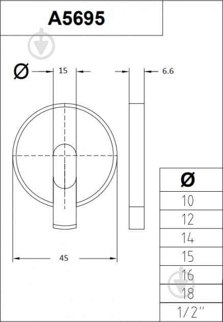 Накладка декоративна Carlo Poletti розбірна 45x15 мм чорний матовий (A56955E9005O) - фото 2