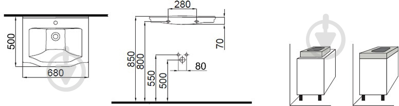Умывальник IDEVIT Neo Classic (3301-0655) - фото 2