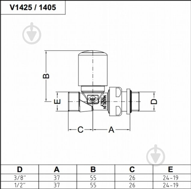 Кран-термостат Carlo Poletti First Thermo прямой 1/2" х 24-19 хром (V142511CB) - фото 2 Кран-термостат Carlo Poletti First Thermo прямой 1/2" х 24-19 хром (V142511CB) - фото 2