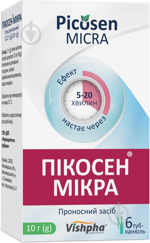 Пикосен микра гель ректальный 0.12 г/10 г по 10 г №6 в тубах-канюлях - фото 1 Пикосен микра гель ректальный 0.12 г/10 г по 10 г №6 в тубах-канюлях - фото 1