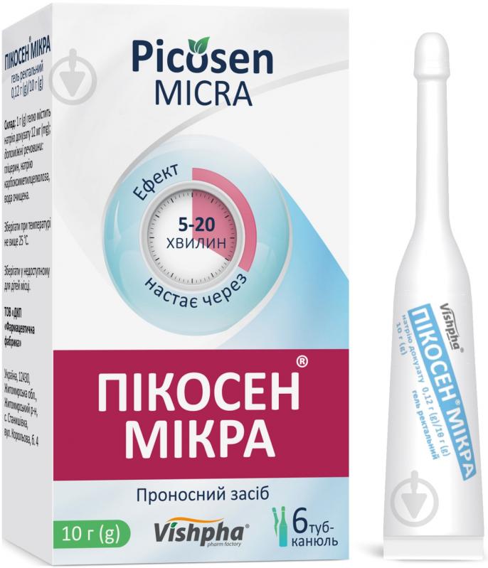 Пикосен микра гель ректальный 0.12 г/10 г по 10 г №6 в тубах-канюлях - фото 2
