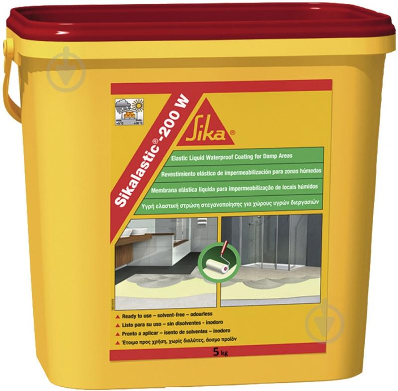 Мастика гидроизоляционная Sika Sikalastic-200 W 5 кг - фото 1