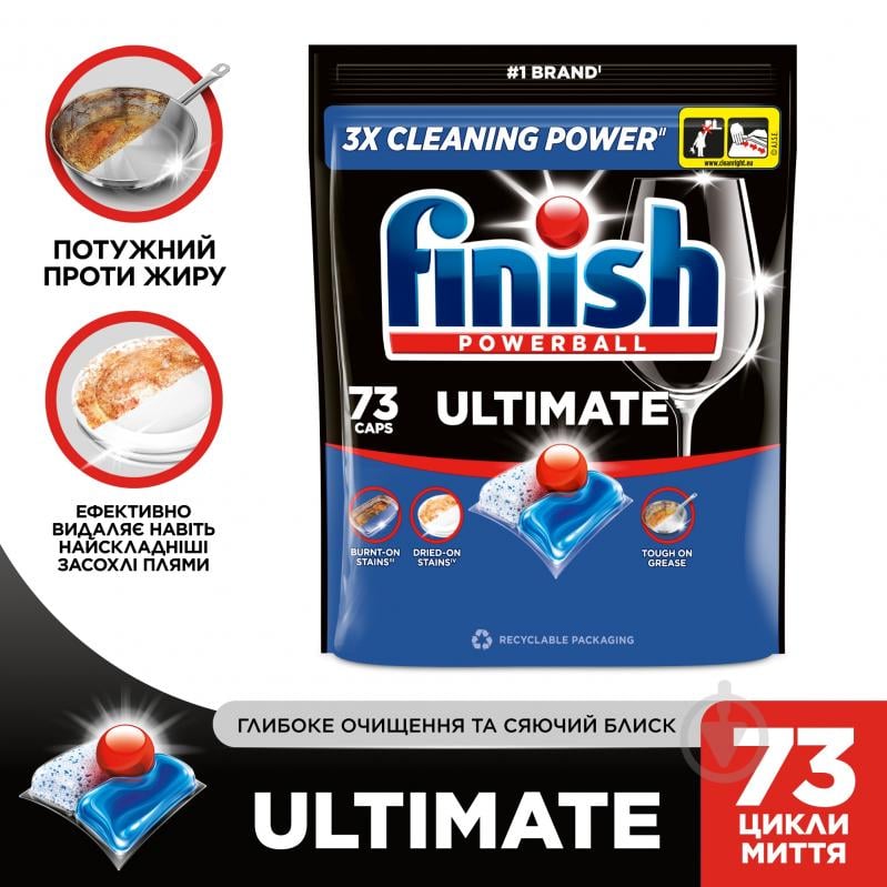 Капсулы для посудомоечных машин Finish Ultimate 73 шт. - фото 2