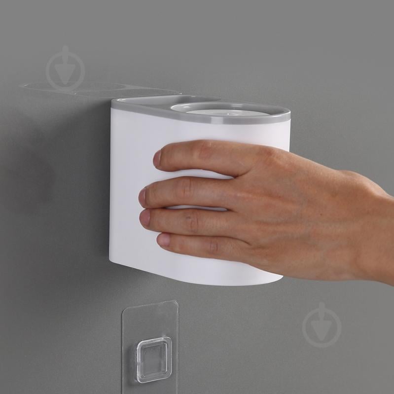 Стакан для зубных щеток MVM BP-20 white/grey - фото 10