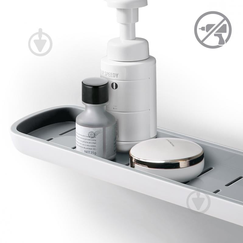 Полка для ванной MVM ВР-18 белый/серый - фото 3