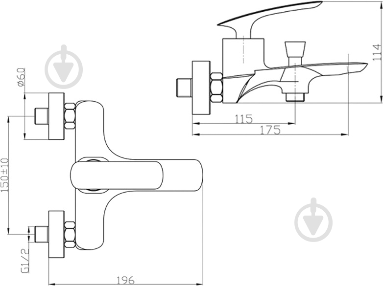 Смеситель для ванны NEWARC Slim 121511 - фото 7