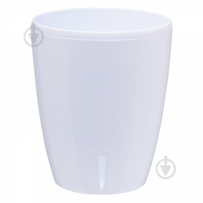 Вазон пластик Orchidea Twin круглий білий глянець 2 л Santino (2008411) - фото 1