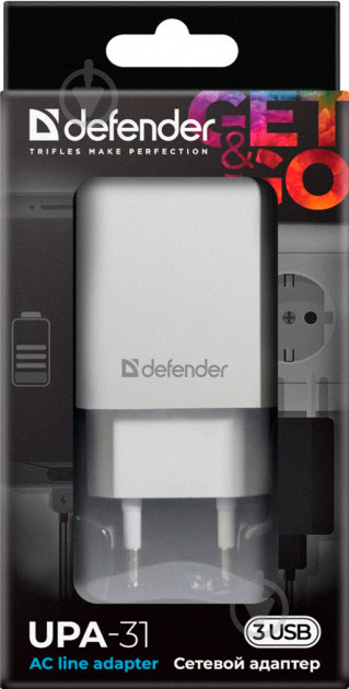 Зарядний пристрій Defender UPA-31 3xUSB 5V / 3.1А (83587) - фото 5