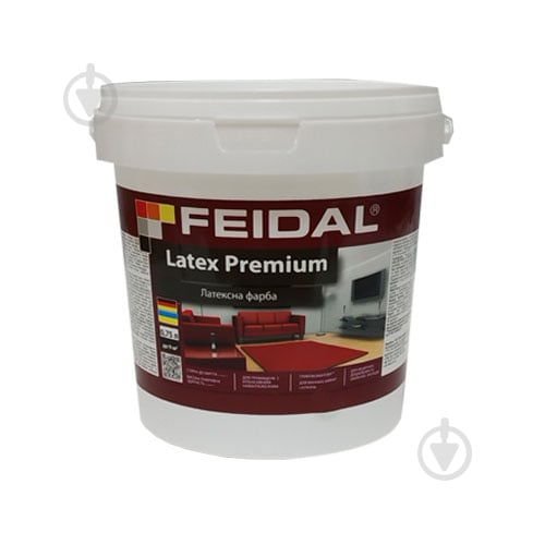 Краска акриловая Feidal Latex Premium глубокий мат белая 0,75 л - фото 1