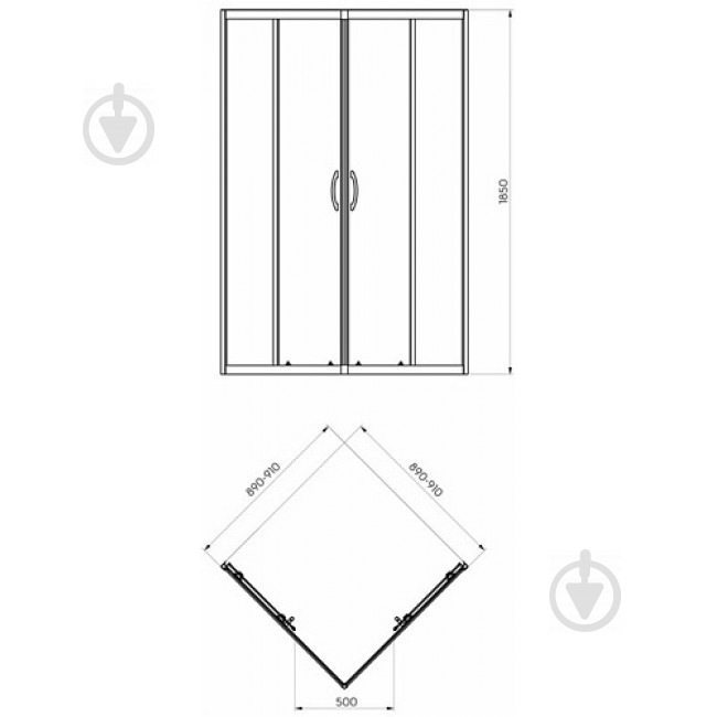 Душова кабіна Kolo Record PKDK90222003 90x90 з піддоном XBK1690000 - фото 2