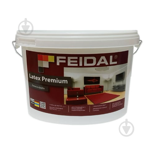 Краска акриловая Feidal Latex Premium глубокий мат белая 2,3 л - фото 1