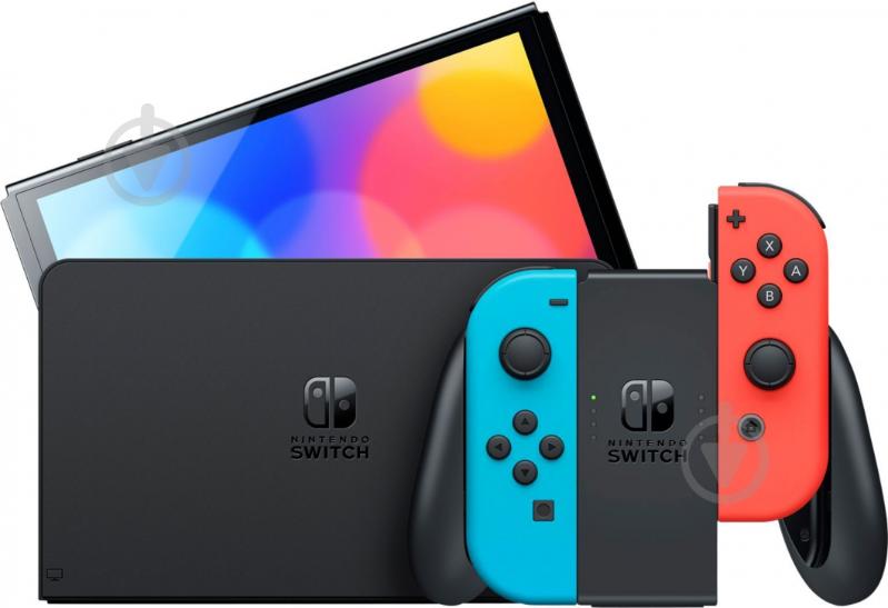 Игровая консоль NINTENDO Switch OLED (45496883409) blue/red - фото 2 Игровая консоль NINTENDO Switch OLED (45496883409) blue/red - фото 2