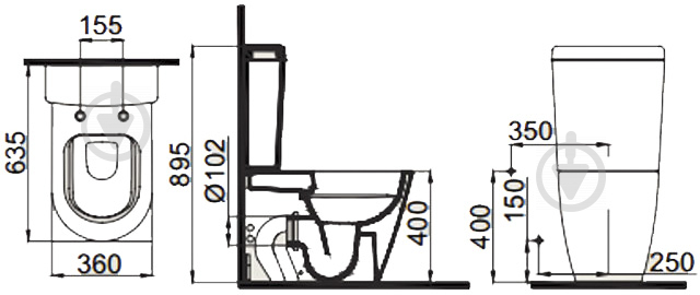 Унітаз-компакт IDEVIT Alfa Rimless SETK3104-0317-001-1-6200 з функцією біде та вентилем - фото 3