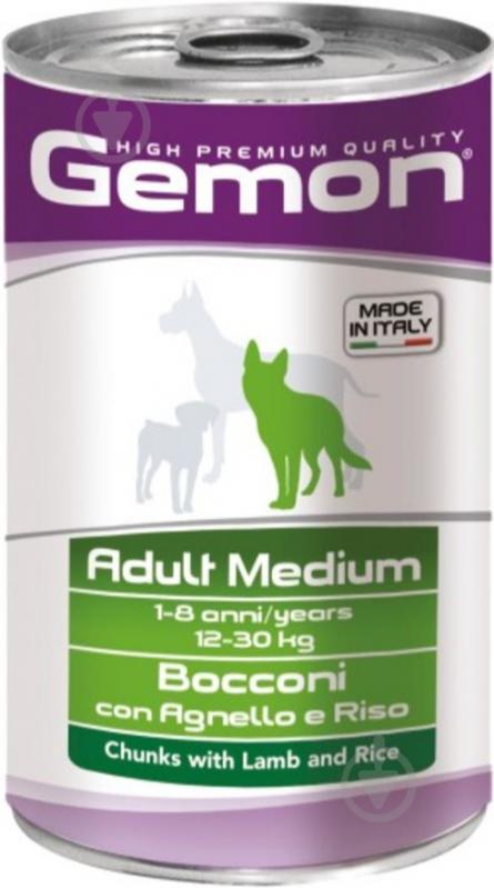 Корм для середніх порід GEMON Dog Medium Adult Lamb/Rice, 1250 гр (рис, ягня) 1250 г - фото 1