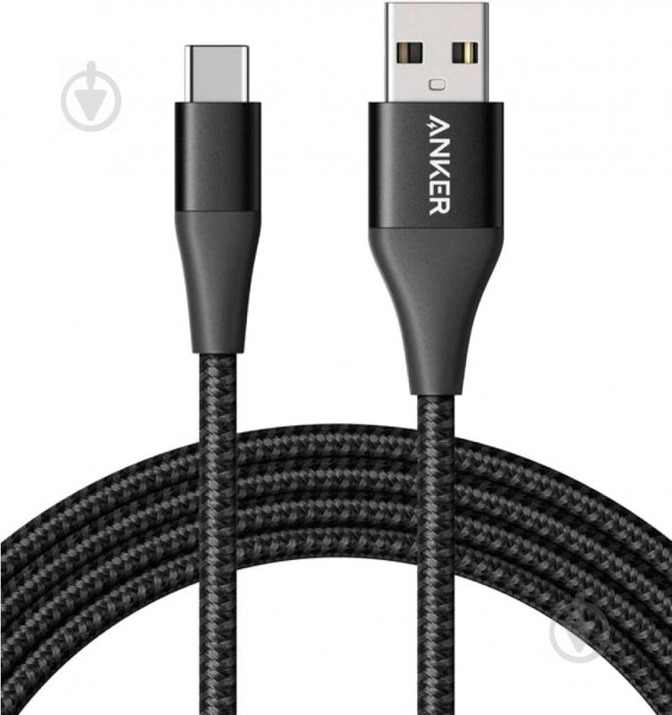 Кабель Anker USB-C to USB-A 1,8 м чорний (A8463H11) - фото 1