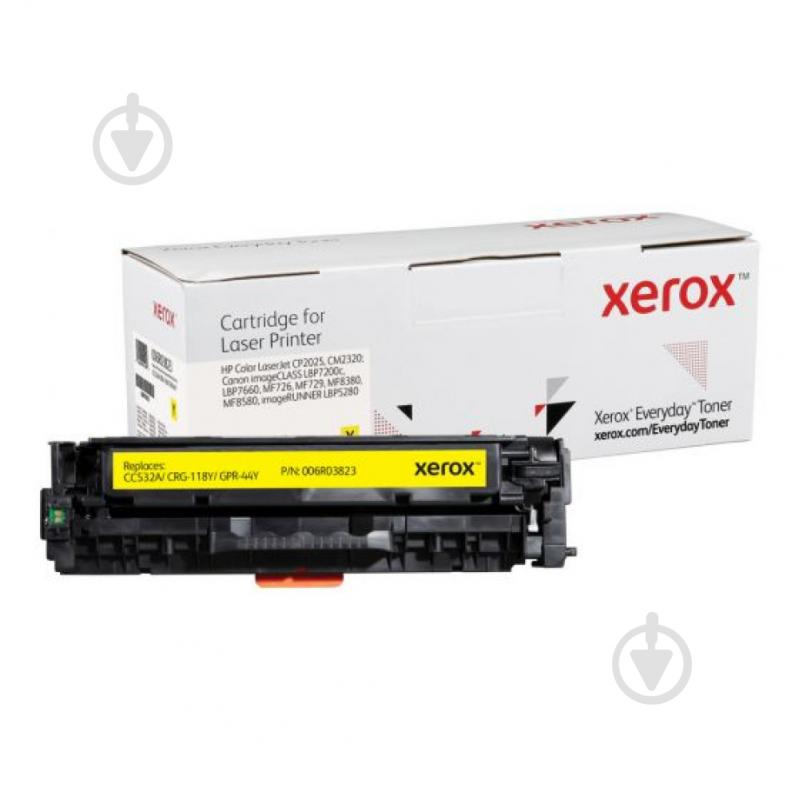 Картридж лазерний Xerox Everyday сумісний аналог HP CC532A (304A), Canon 718 жовтий жовтий - фото 1