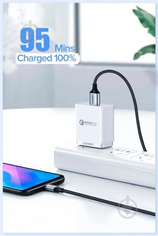Кабель UGREEN US288 USB -Type-C Cable Aluminum Braid 1 м white (60131) - фото 6 Кабель UGREEN US288 USB -Type-C Cable Aluminum Braid 1 м white (60131) - фото 6