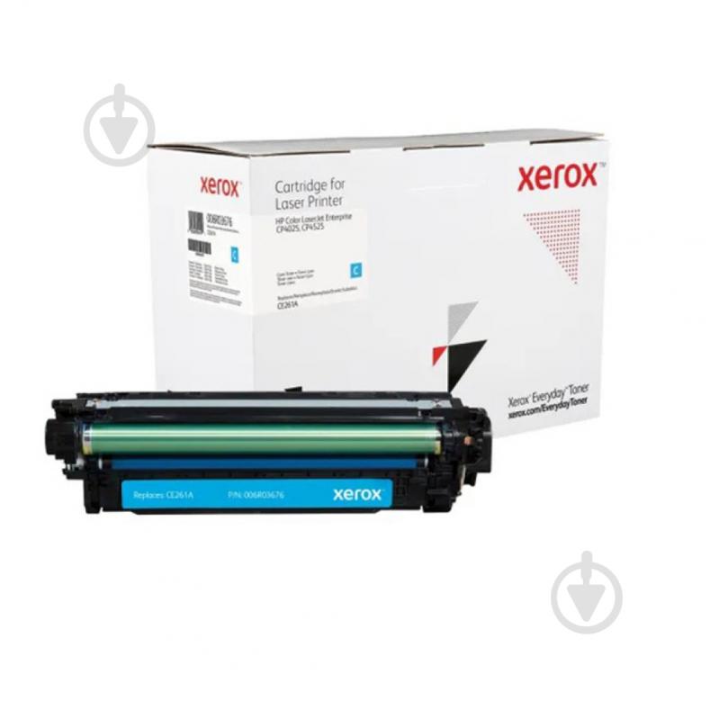 Картридж лазерный Xerox Everyday совместимый аналог HP CE261A (647A) cyan синий - фото 1