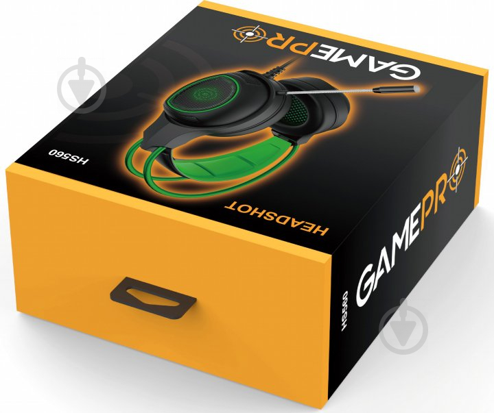 Гарнітура ігрова GamePro Headshot HS560G black/green (HS560G) - фото 8