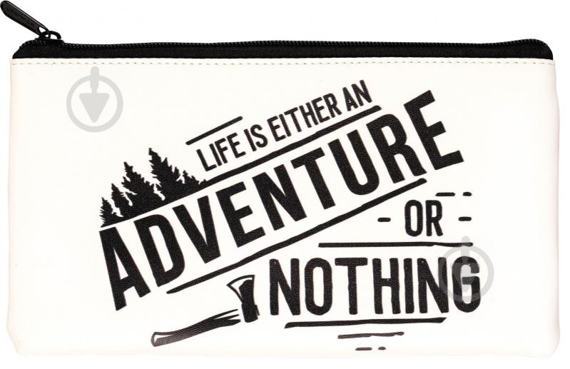 Папка на блискавці Life either adventure or nothing А6+ 80438 Centrum білий із малюнком - фото 1