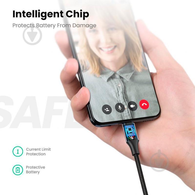 Кабель UGREEN USB - Micro USB Cable Aluminum Braid 5V2.4A 2 м black (60148) - фото 5