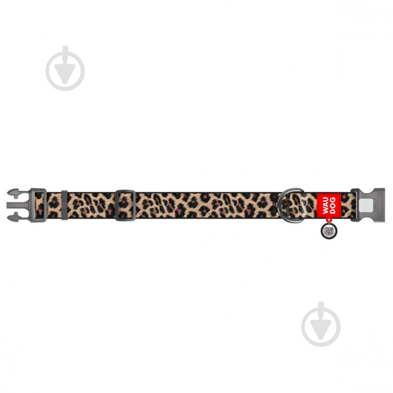 Ошейник Waudog Nylon рисунок "Леопард" пластиковый фастекс XXL Ш35 мм Д46-70 см - фото 2