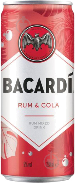 Слабоалкогольный напиток Bacardi Rum-Cola 5% (5010677524698) 0,25 л - фото 1