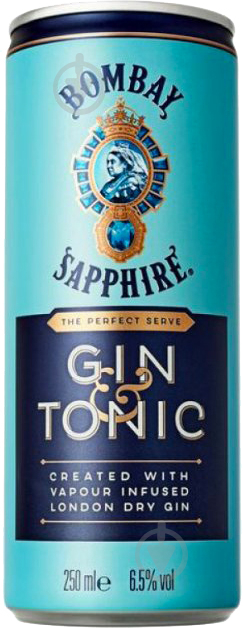 Слабоалкогольний напій Bombay Sapphire® &Tonic 6.5% (7640175742461) 0,25 л - фото 1