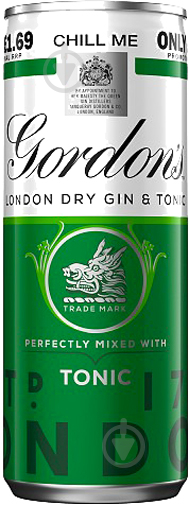 Слабоалкогольний напій Gordon’s Gin-Tonic 5% (5000289930598) 0,25 л - фото 1