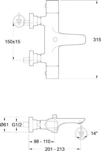 Смеситель для ванны Jacob Delafon ALEO Е72286-СР - фото 4