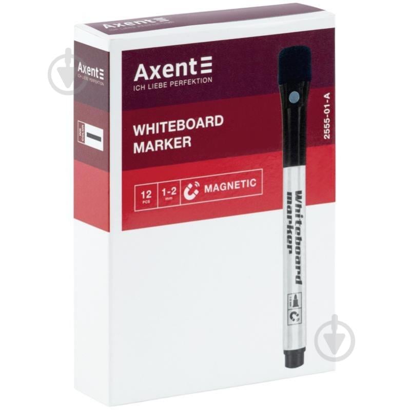Маркер Axent Whiteboard Magnetic 1-2 мм черный 2555-01-A - фото 2