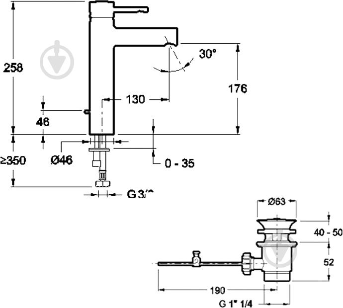 Смеситель для умывальника Jacob Delafon Cuff Е37303-СР - фото 4