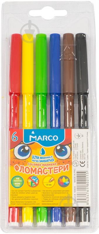 Фломастеры Super Washable 1690 - 6 Marco - фото 1