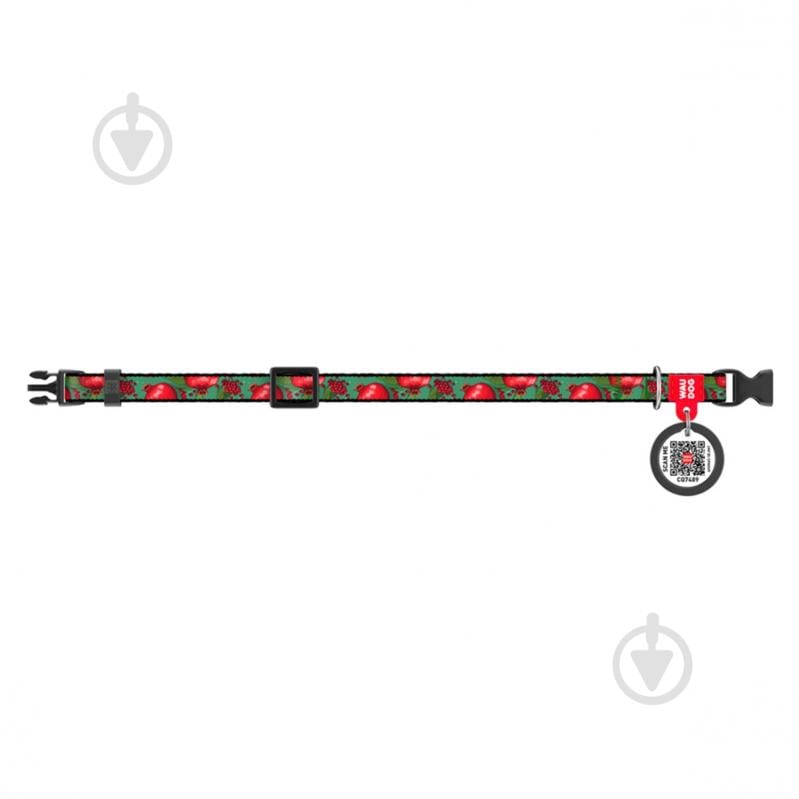 Ошейник Waudog Nylon рисунок "Гранаты" пластиковый фастекс XS Ш10 мм Д20-30 см (278-4052) - фото 2