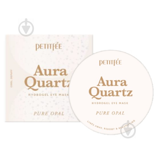 Патчі під очі Petitfee Aura Quartz Hydrogel Eye Mask Pure Opal з протеїнами перлів і пудрою опала 40 шт. - фото 2